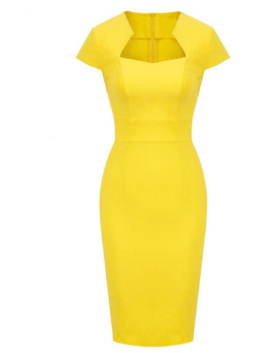 Vintage Gul Dagsklänning