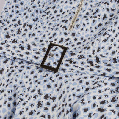 Vintage Blå Leopardklänning