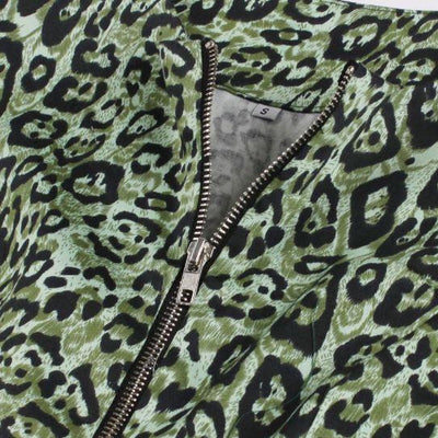 Vintage Grön Leopardklänning