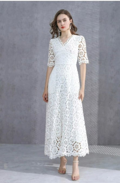 Vintage Vit Höst Bröllopsklänning