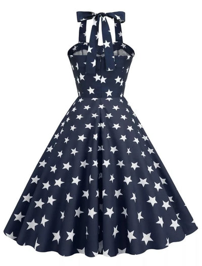 Vintage Pin Up Dress Tryckt Usa