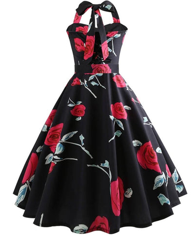 Vintage Pin Up Roses Klänning