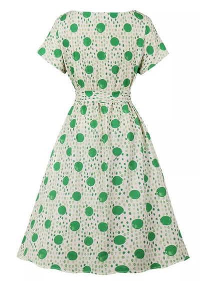 Vintage Dots And Stripes Klänning