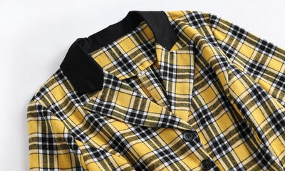 Vintage Gul Och Svart Randig Klänning