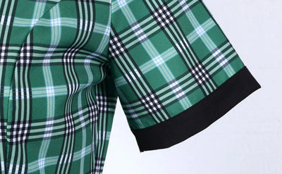 Vintage Grön Och Svart Randig Klänning