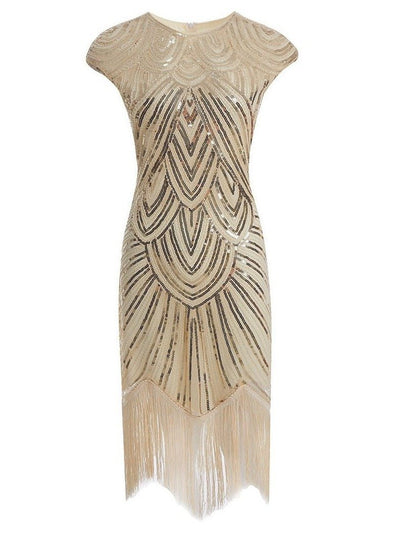 20-Talsklänning Beige