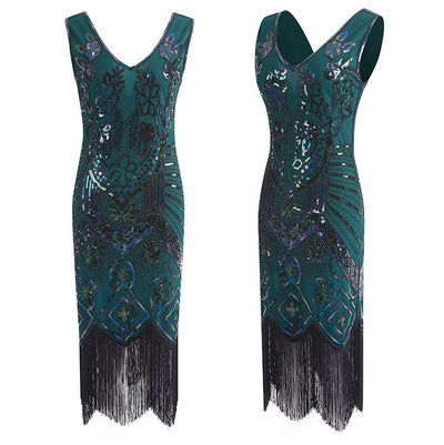 Paris Grön Klänning Från 20-Talet