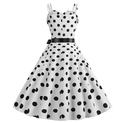 Vintage Rockabilly Klänning Vita Prickar