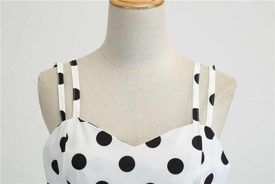 Vintage Rockabilly Klänning Vita Prickar