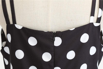 Vintage Rockabilly Klänning Svart Vit Polka Dots