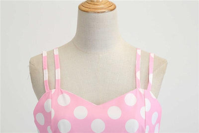 Vintage Rockabilly Klänning Rosa Prickar