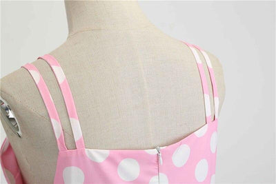 Vintage Rockabilly Klänning Rosa Prickar