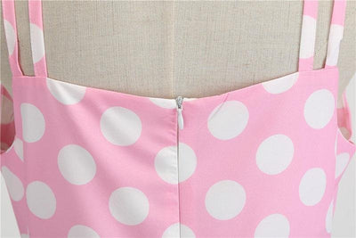 Vintage Rockabilly Klänning Rosa Prickar