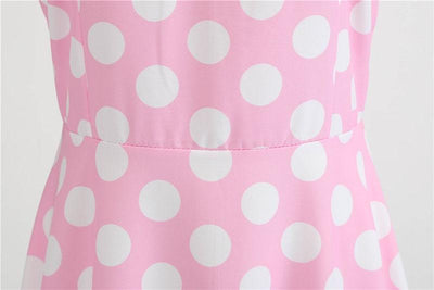 Vintage Rockabilly Klänning Rosa Prickar