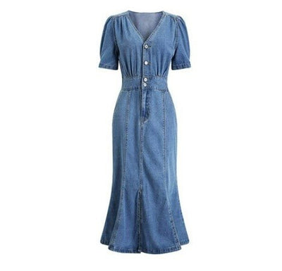 Vintage 40-Tals Outfitklänning Blå
