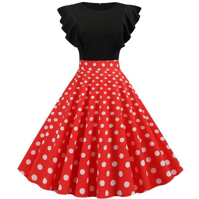 Rockabilly Klänning Med Kepsärmar