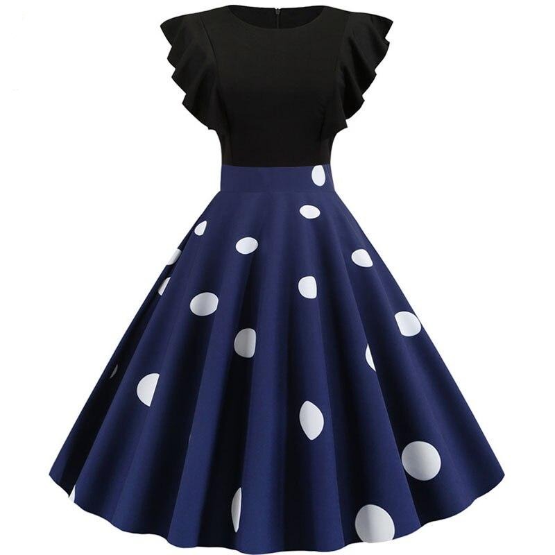 Rockabilly Klänning Med Kepsärmar