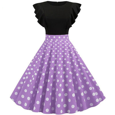 Rockabilly Klänning Med Kepsärmar