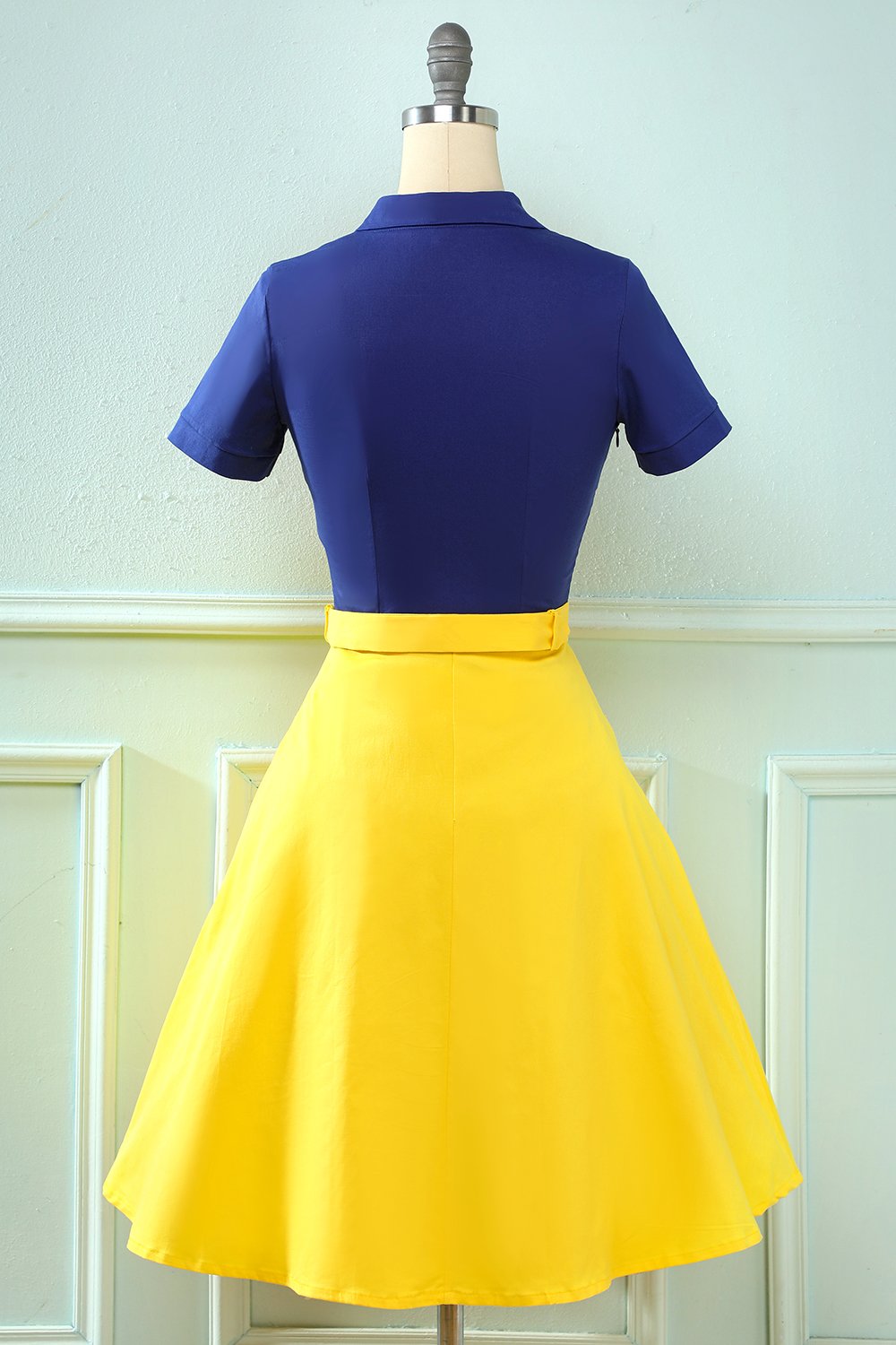 Vintage Trapeze Klänning Lapel Collar