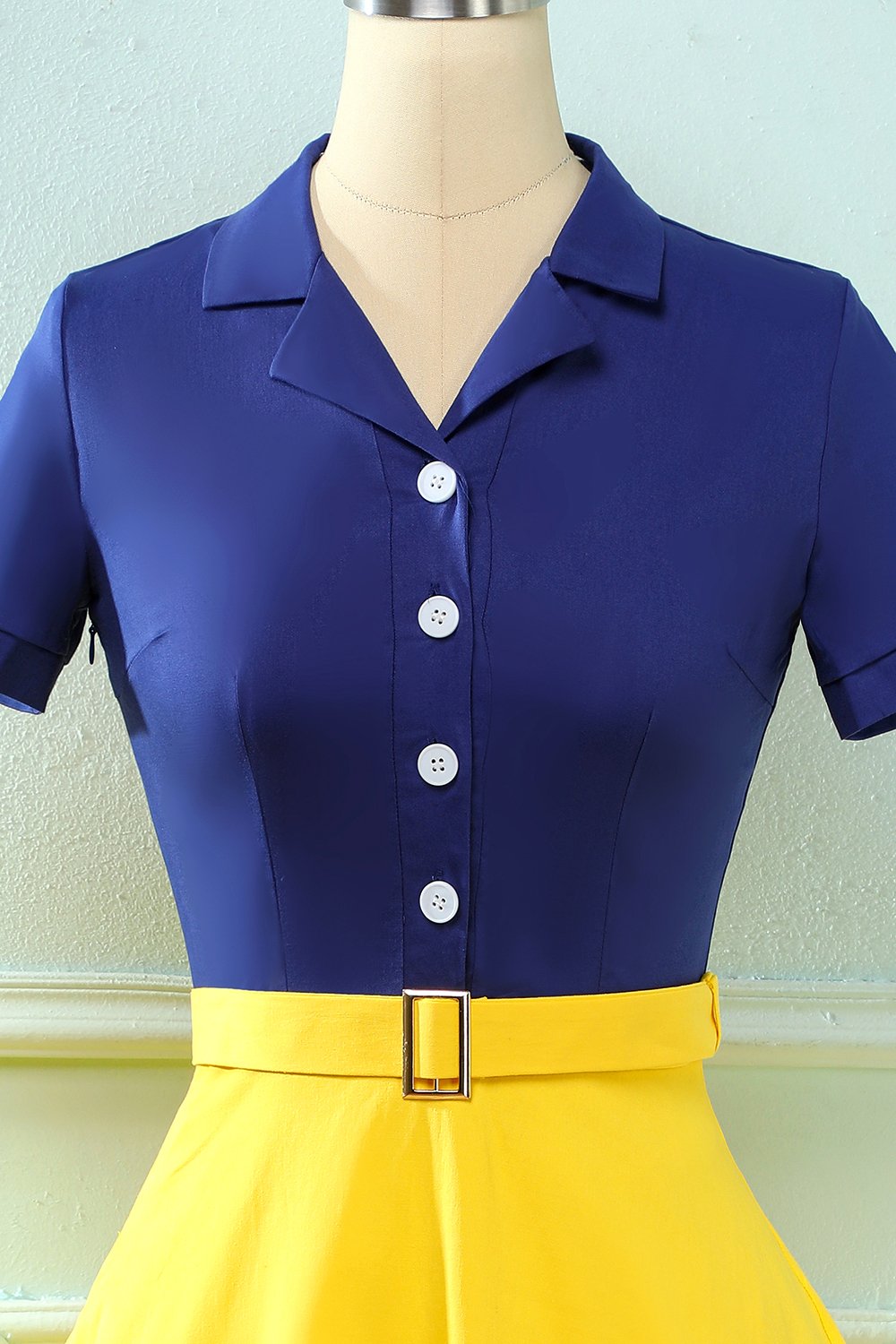 Vintage Trapeze Klänning Lapel Collar