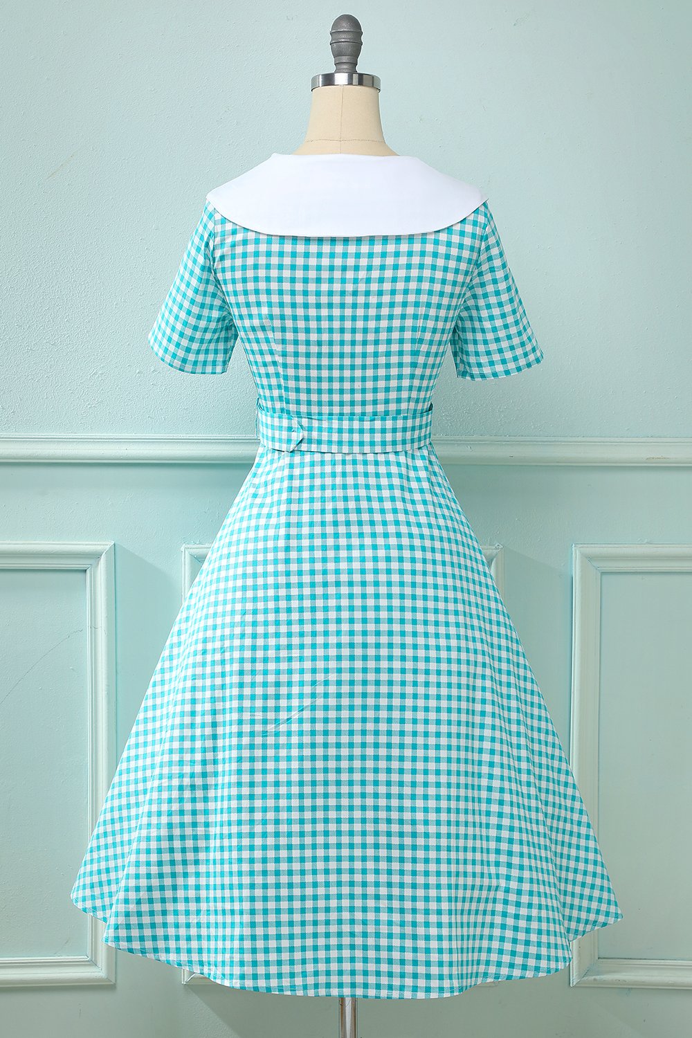 Vintage 50-Tals Rutig A-Linjeklänning
