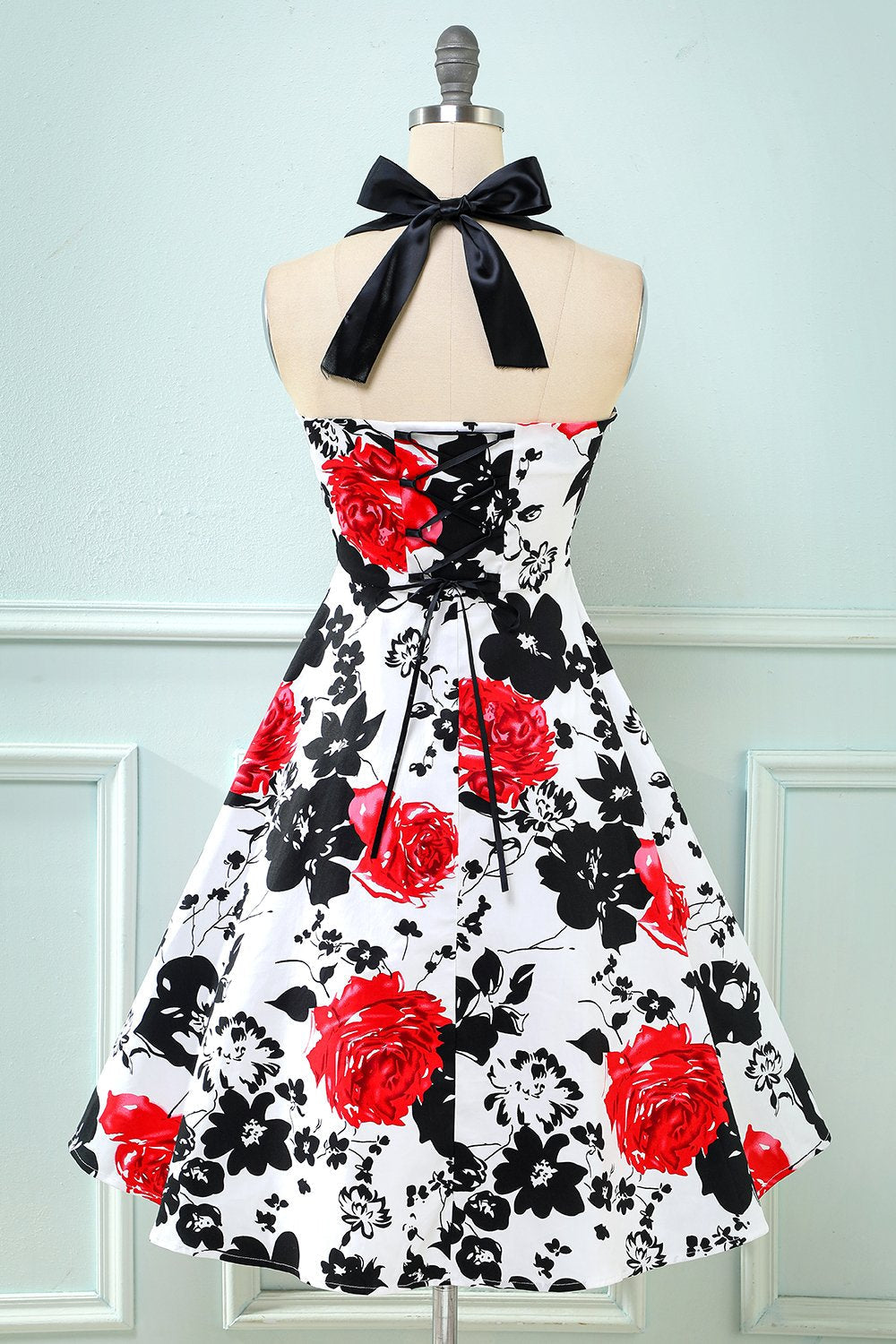 Vintage Klänning Med Blommönster