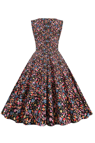 Vintage Grunge Print Klänning