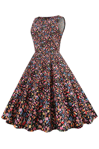 Vintage Grunge Print Klänning