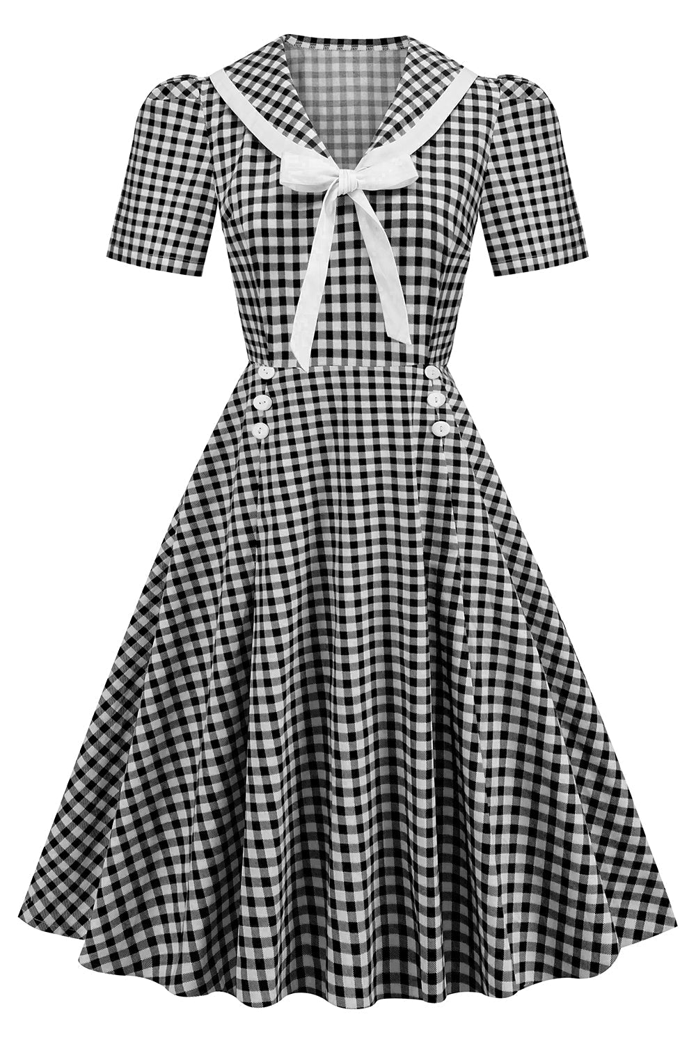 Vintage Klänning Med Fluga