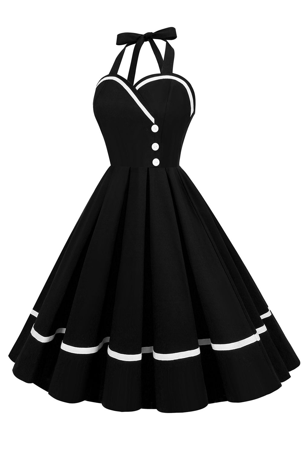 Vintage 50-Tal V-Ringad Pin Up-Klänning