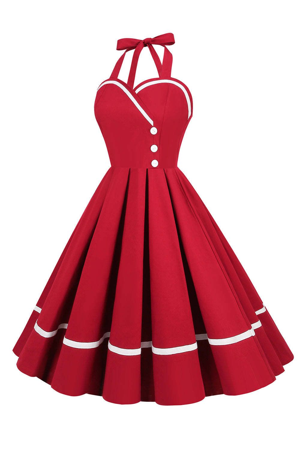 Vintage 50-Tal V-Ringad Pin Up-Klänning