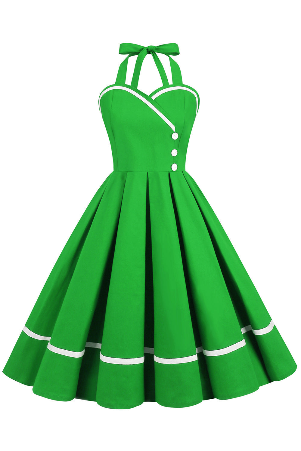 Vintage 50-Tal V-Ringad Pin Up-Klänning