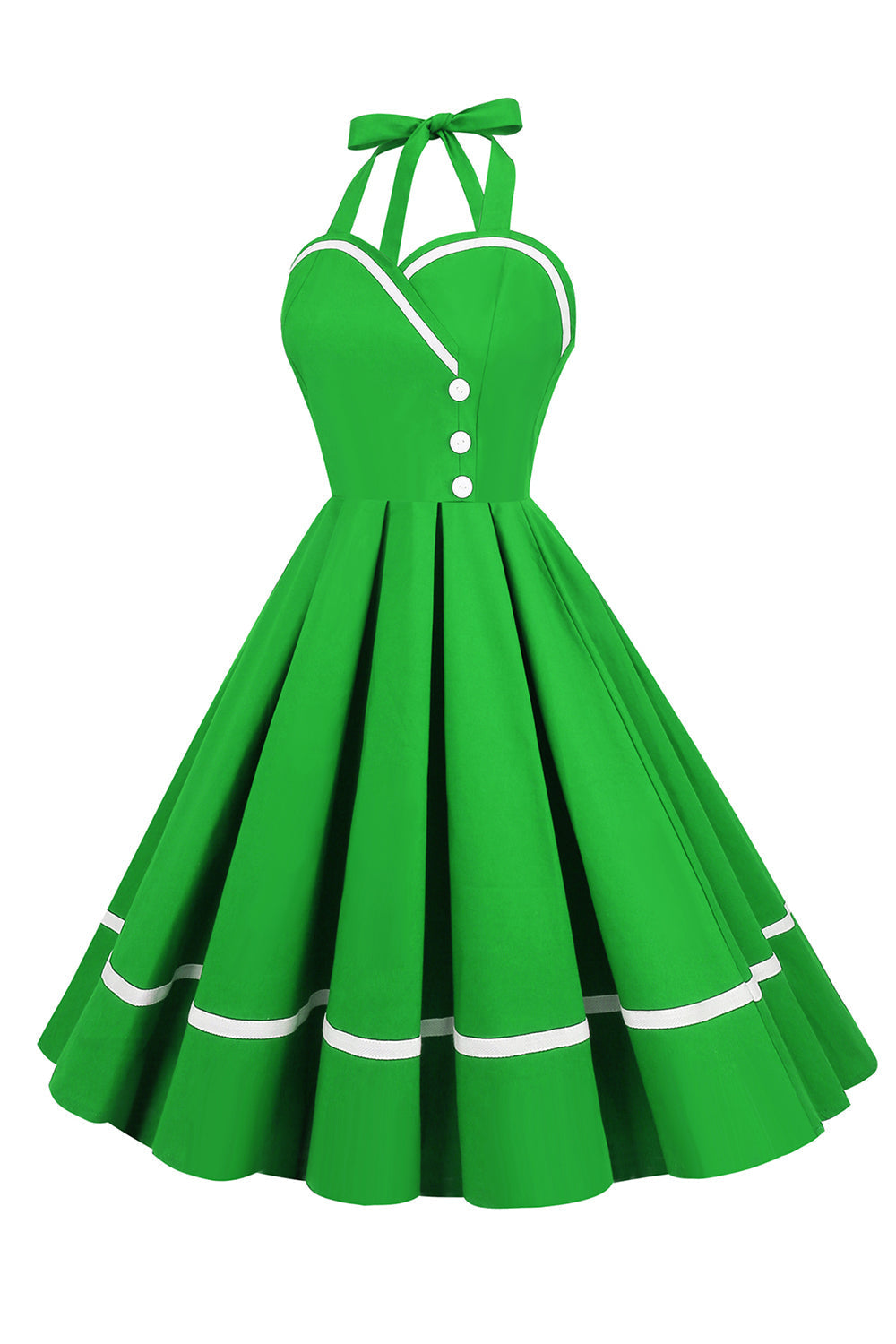 Vintage 50-Tal V-Ringad Pin Up-Klänning