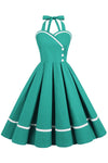 Vintage 50-Tal V-Ringad Pin Up-Klänning