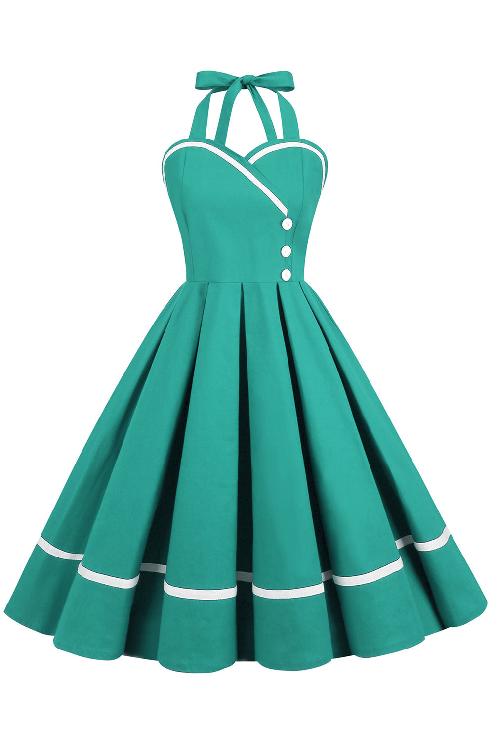 Vintage 50-Tal V-Ringad Pin Up-Klänning