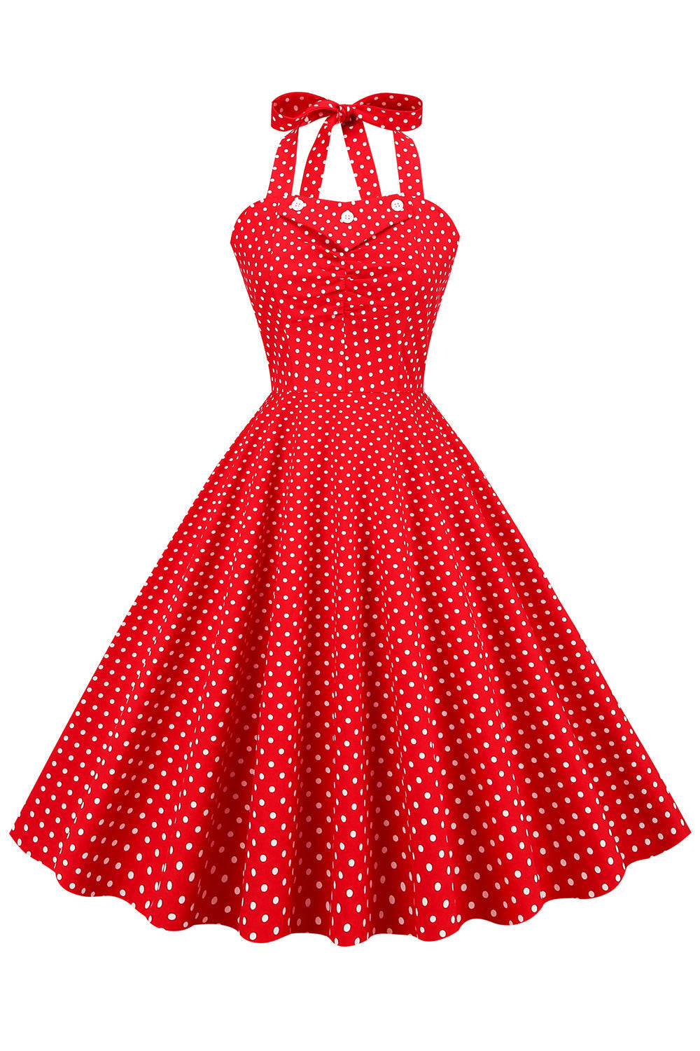 Vintage 50-Tal Röd Polka Dot Klänning