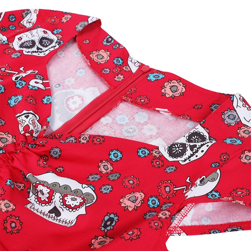 Rockabilly Halloween Skull Klänning