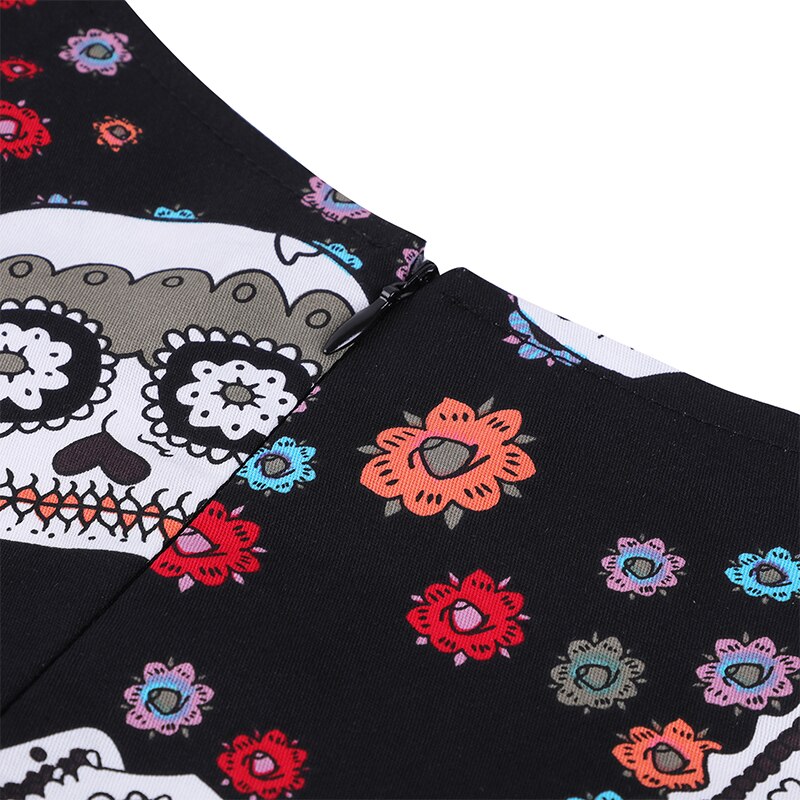Rockabilly Halloween Skull Klänning