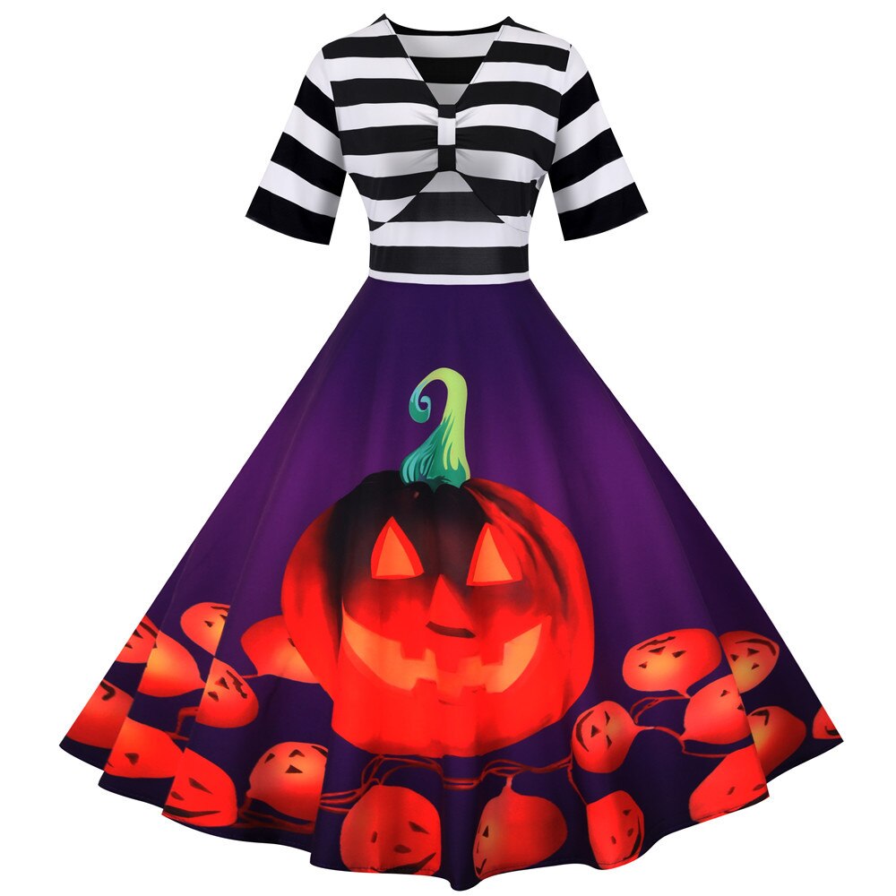 Rockabilly Marinière Halloween Klänning