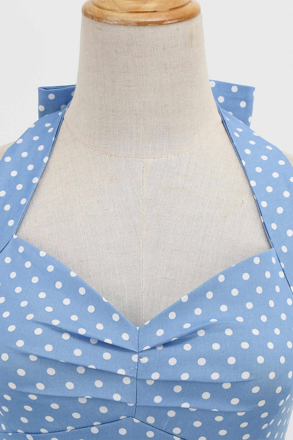 Retro Polka Dot Backless Klänning För Kvinnor