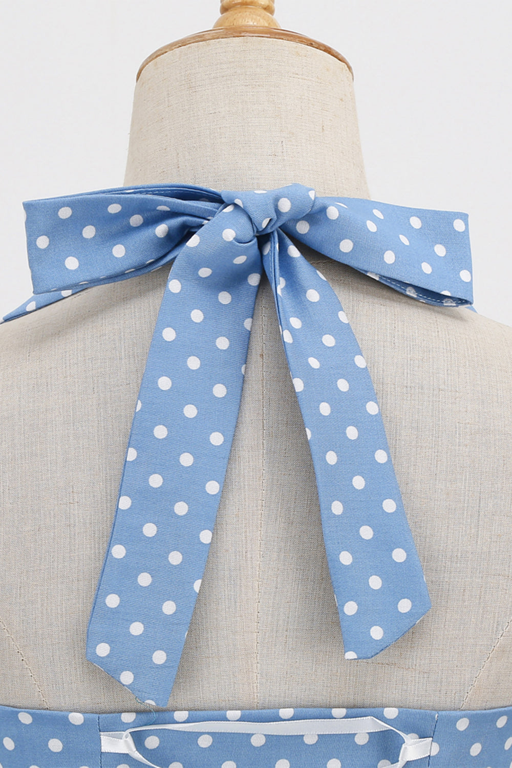 Retro Polka Dot Backless Klänning För Kvinnor