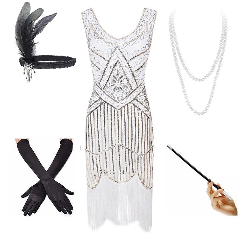 20-Tals Vintage Vit Klänning