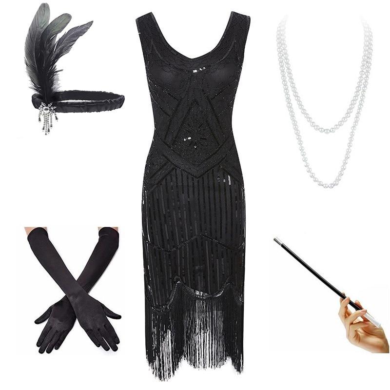 20-Tals Vintage Svart Klänning