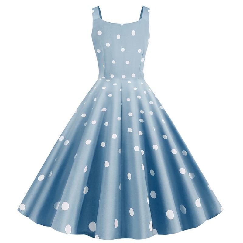 50-Tal Pin Up Klänning Blå