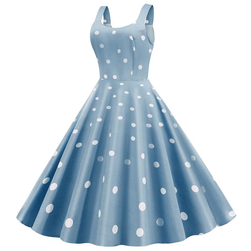 50-Tal Pin Up Klänning Blå