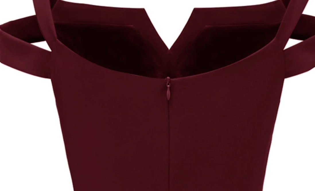 50-Tal Pin Up Klänning Burgundy