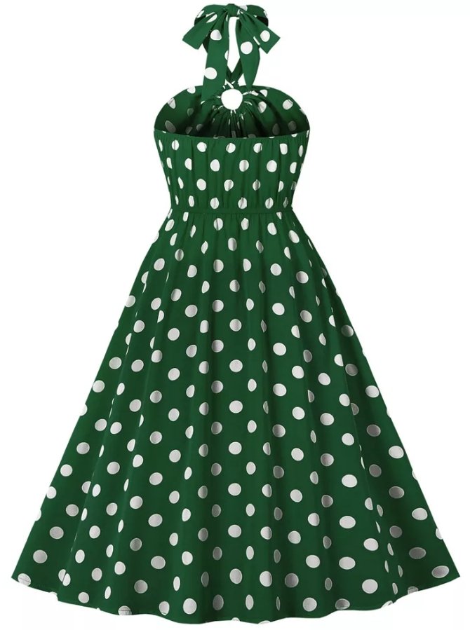 50-Tals Pin Up Klänning Äppelgrön