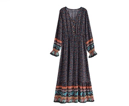 70-Tals Svart Gingham-Klänning