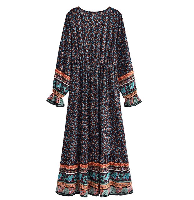 70-Tals Svart Gingham-Klänning