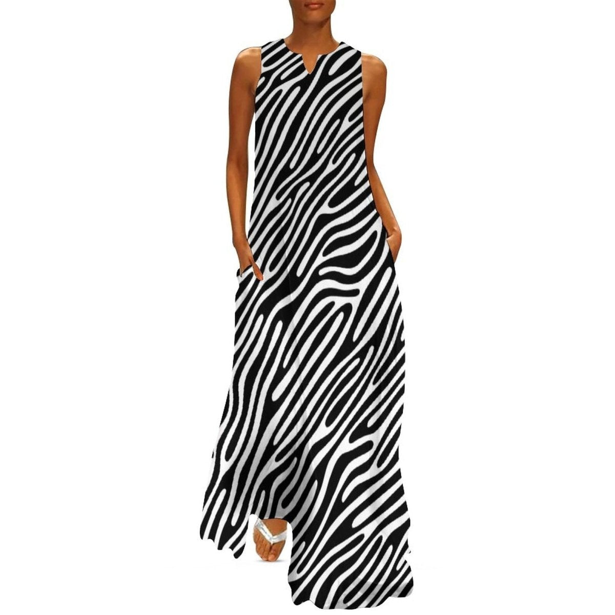 70-Tals Vintage Zebraklänning